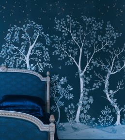Seasonal Woods Mural by Cole & Son Midnight