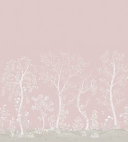 Seasonal Woods Silk Mural by Cole & Son Rose Quartz Silk