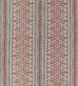 Seaton Stripe Fabric by Baker Lifestyle Aqua / Red