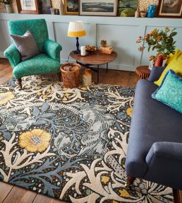 Morris & Co Seaweed rug Teal 127008-140200-US Teal