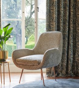 Selva Fabric by Clarke & Clarke Linen/Champagne