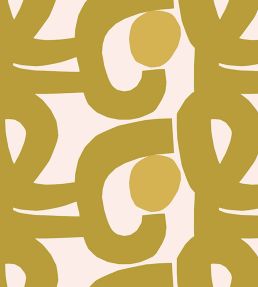 Seppel Metallic Wallpaper by Marimekko Ochre