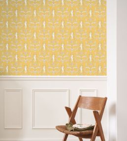 Seraphin Wallpaper by Casadeco Jaune Soleil