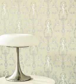 Seraphin Wallpaper by Casadeco Vert Amande