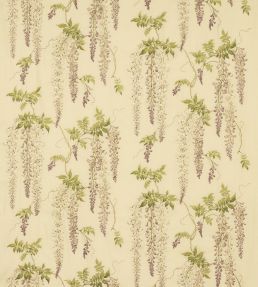 Seraphina Linen Fabric by Colefax and Fowler Lilac/Leaf