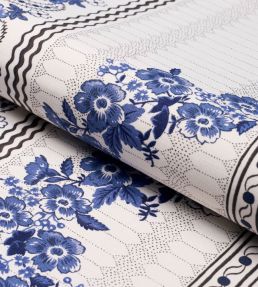 Serena Garland Fabric by Schumacher Blue