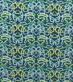 Serpenti Velvet Fabric by Harlequin Onsen / Emerald / Azul