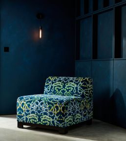 Serpenti Velvet Fabric by Harlequin Onsen / Emerald / Azul