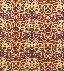 Serpenti Velvet Fabric by Harlequin Brazilian Rosewood / Grounded / Amber Light