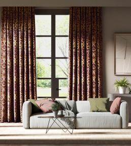 Serpenti Velvet Fabric by Harlequin Brazilian Rosewood / Grounded / Amber Light