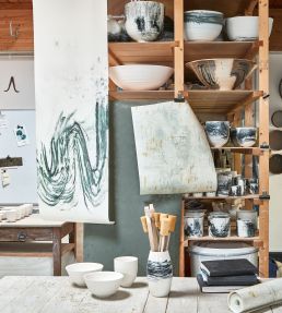 Sgraffito Wallpaper by Villa Nova Ochre
