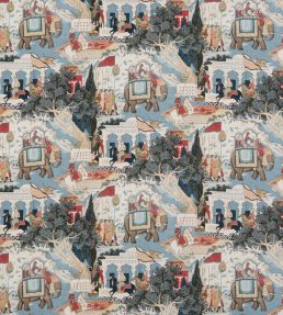 Shalimar Fabric by GP & J Baker Indigo / Red