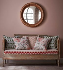 Shalimar Cushion 55 x 55cm by James Hare Red/Green
