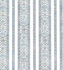 Shawl Stripe Fabric by Titley and Marr Aqua & Beige