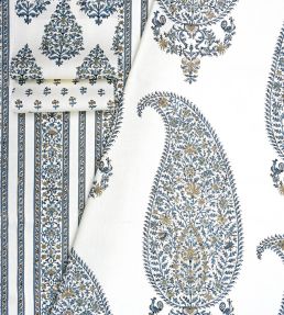 Kashmir Fabric by Titley and Marr Aqua & Beige