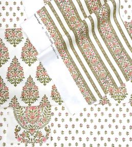 Ditzy Fabric by Titley and Marr Green & Rose