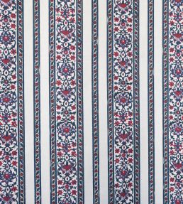 Shawl Stripe Fabric by Titley and Marr Indigo & Red