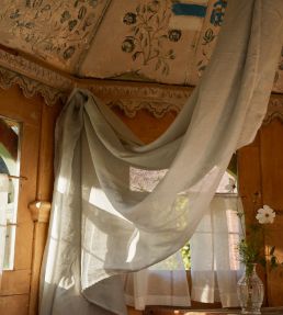 Sheer Linen Plain Fabric by Volga Linen Parma Grey