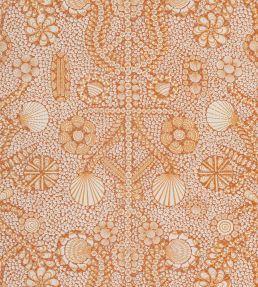 Shell Grotto Fabric by Fermoie Orange