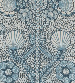 Shell Grotto Outdoor Fabric by Fermoie Blue