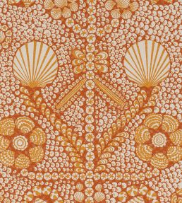 Shell Grotto Outdoor Fabric by Fermoie Orange