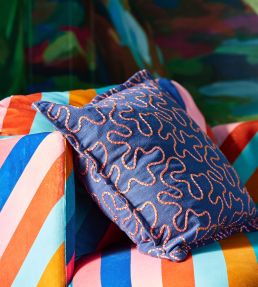 Sherbet Stripe Fabric by Harlequin Lapis/Spinel/Aquamarine
