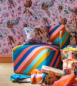 Sherbet Stripe Fabric by Harlequin Lapis/Spinel/Aquamarine