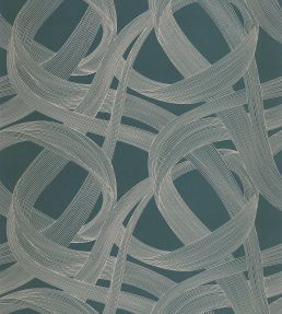 Shimmy Wallpaper by Casadeco Bleu Petrole / Gris
