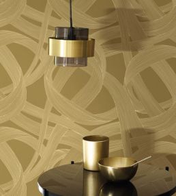Shimmy Wallpaper by Casadeco Olive