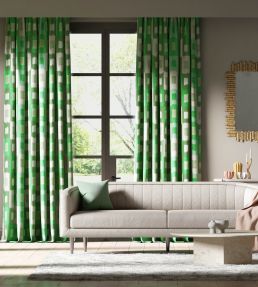 Shiruku Fabric by Harlequin Emerald / Forest / Silver Willow