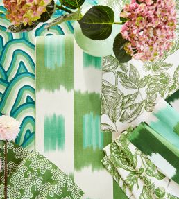 Shiruku Fabric by Harlequin Emerald / Forest / Silver Willow