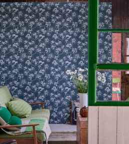 Shouchikubai Wallpaper by Farrow & Ball Inchyra Blue / Selvedge / Skylight