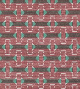Sicily Outdoor Fabric by Fermoie Red/Green