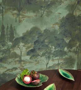 Sila Wallpaper by Casadeco Vert Eucalyptus