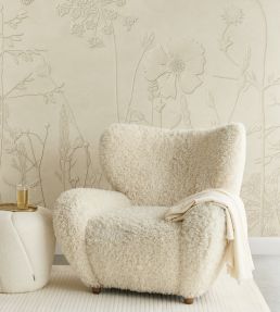 Silhouette Flowers Mural by Eijffinger Beige/Sand