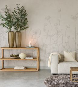 Silhouette Flowers Mural by Eijffinger Brown/Taupe