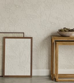 Silhouette Flowers Wallpaper by Eijffinger Silver Grey