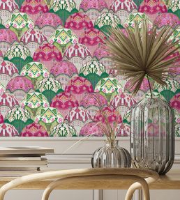 Silk Shades Wallpaper by Brand McKenzie Cerise