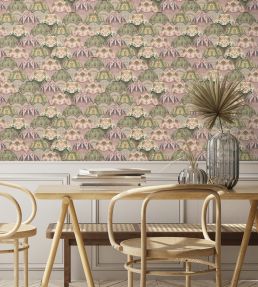 Silk Shades Wallpaper by Brand McKenzie Salmon & Olive