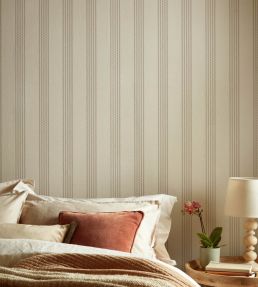 Silk Stripe Wallpaper by 1838 Wallcoverings Burnished Brown