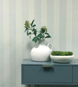 Silk Stripe Wallpaper by 1838 Wallcoverings Powder Blue