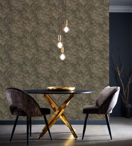Silvan Wallpaper by Clarke & Clarke Charcoal/Gilver