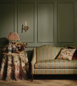 Silvano Stripe Fabric by Colefax and Fowler Red