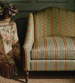 Silvano Stripe Fabric by Colefax and Fowler Red