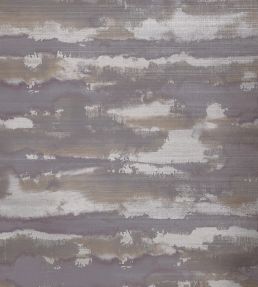 Silver Lining Wallpaper by Thibaut Eggplant and Copper