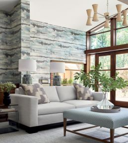 Silver Lining Wallpaper by Thibaut Graphite