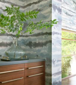 Silver Lining Wallpaper by Thibaut Graphite