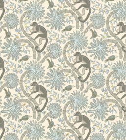 Simia Wallpaper by Josephine Munsey Light Blue