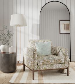Simply Severn Fabric by Morris & Co Cochineal / Willow
