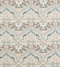 Simply Severn Wide Width Fabric by Morris & Co Sage Leaf/Tan